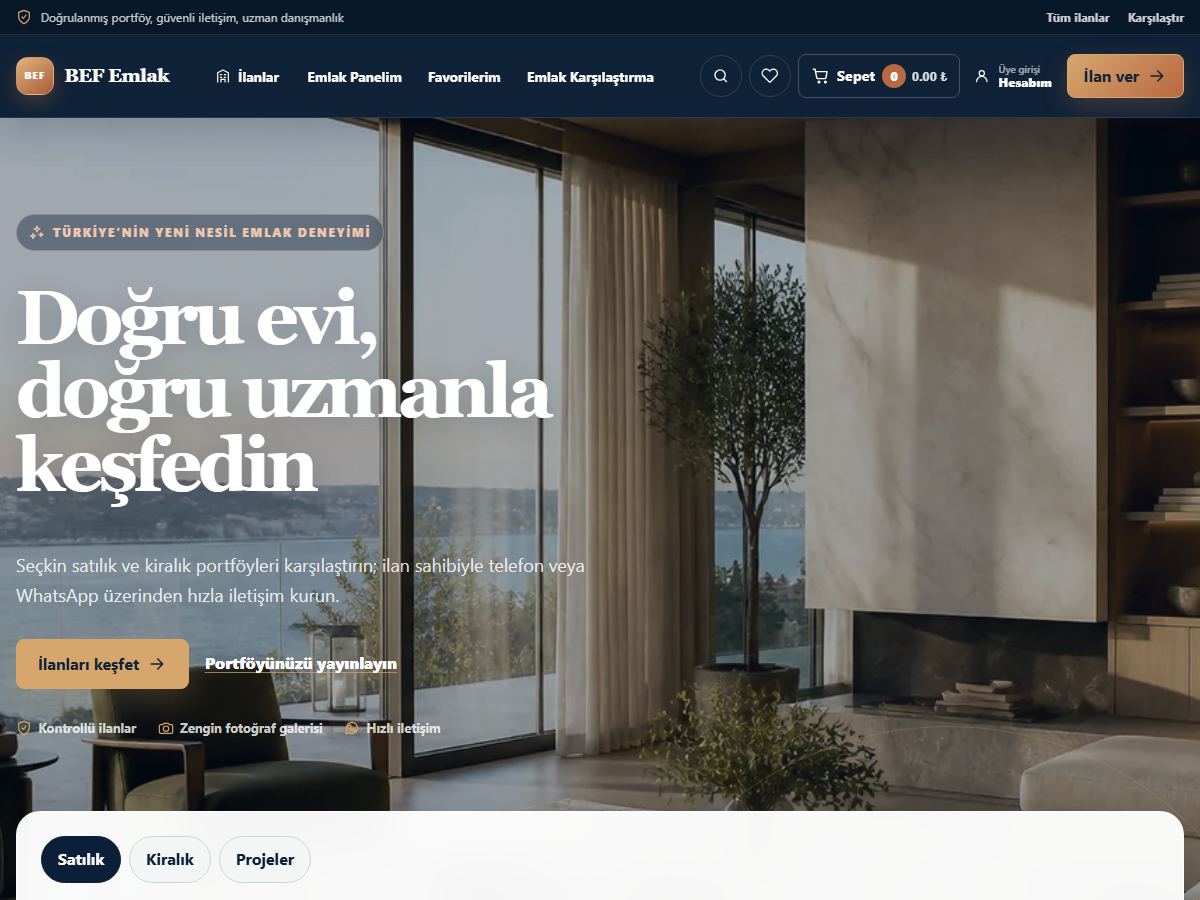 BEF Emlak Tema Ekran Görüntüsü